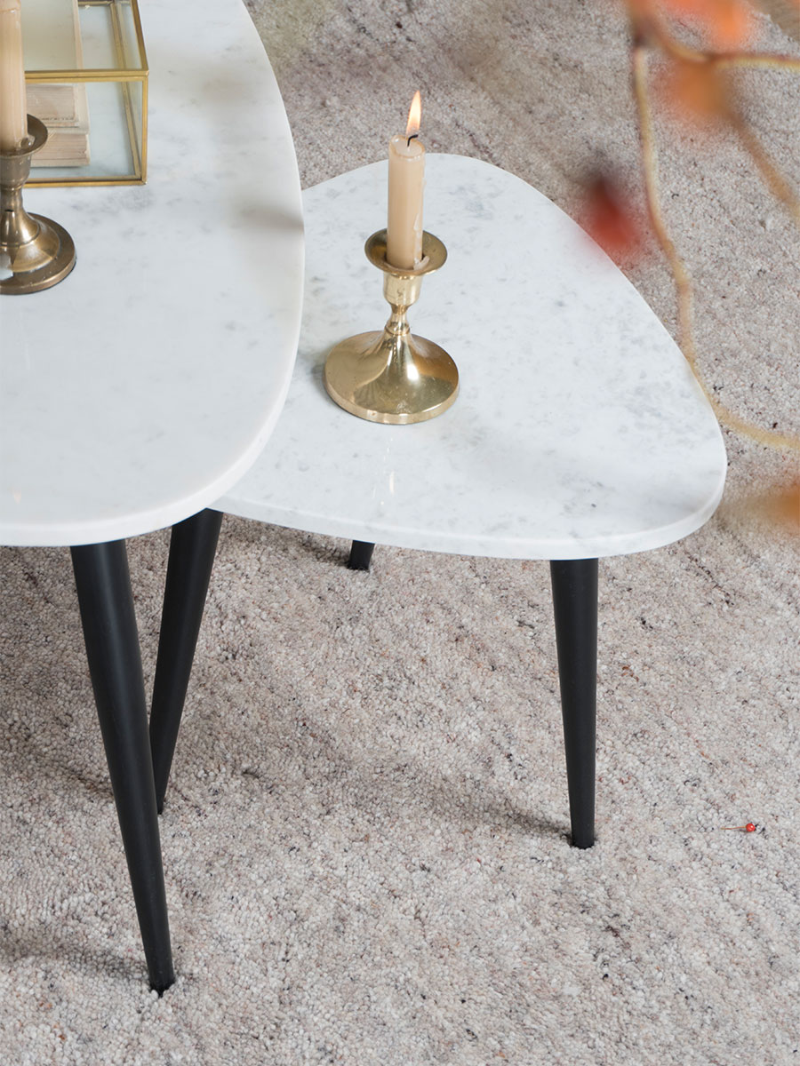 Salontafel Milou – Marmer – Set van 2 Groot