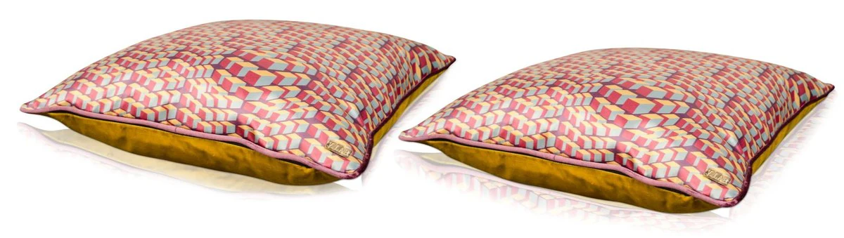 Living room decorative cushions set of 2 multicolored 50 x 50 cm - luxury collection