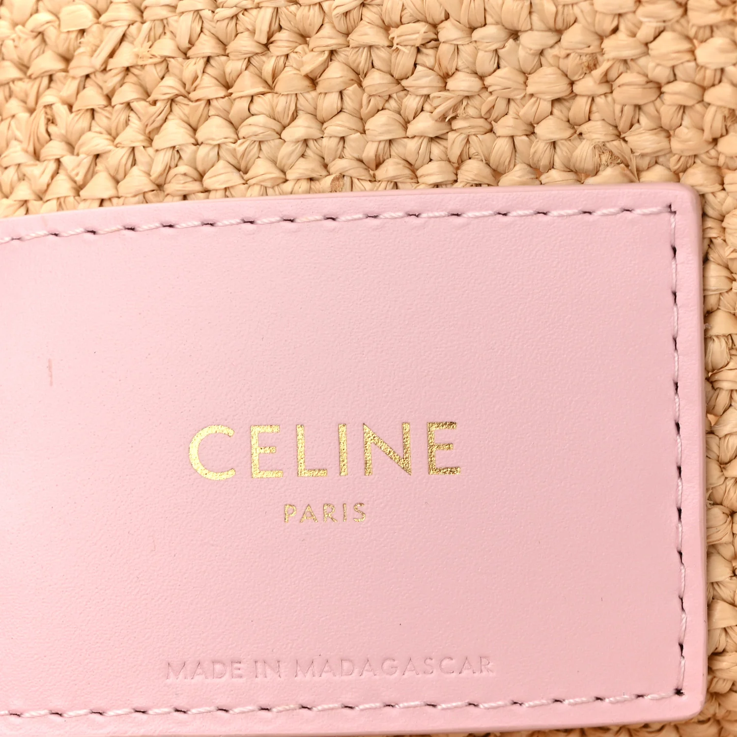 Raffia Calfskin Triomphe Teen Panier Bleached Pink - Top Club