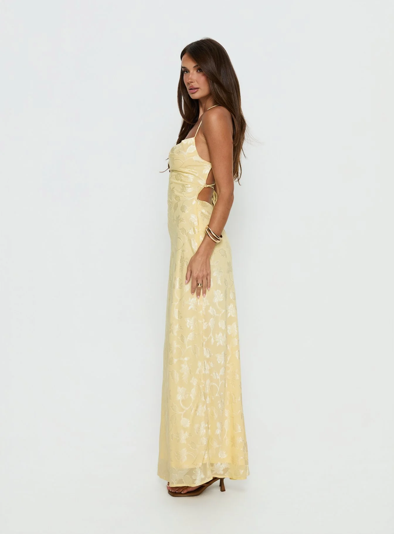 Celena Maxi Dress Lemon Burnout