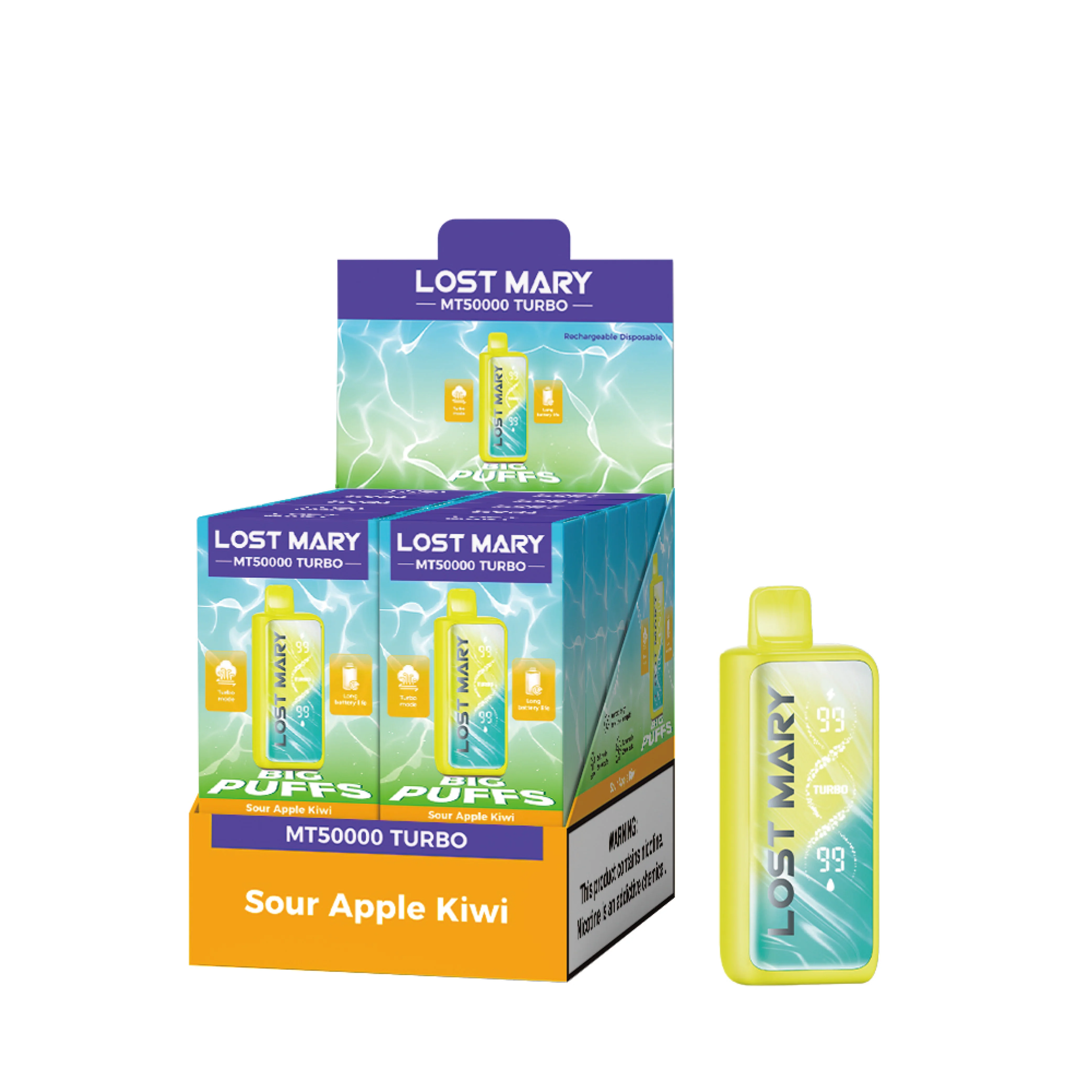 LOST MARY MT50K Turbo vape descartável recarregável (todos os sabores)