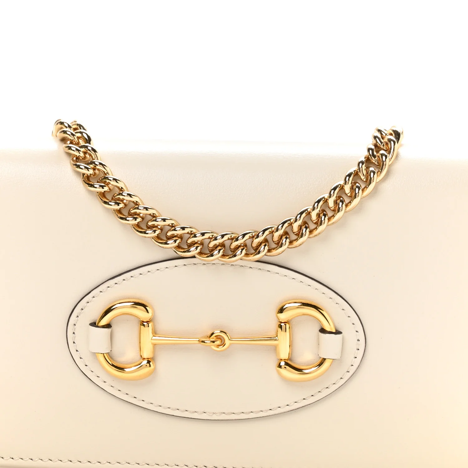 Boarded Plutone Calfskin Horsebit 1955 Wallet On Chain Mystic White - Top Club