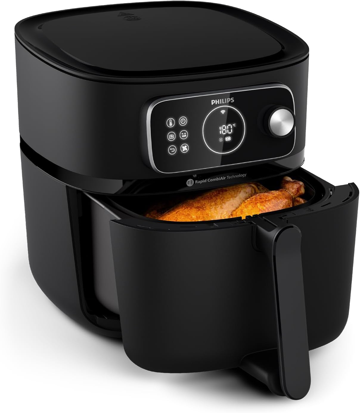 Airfryer Combi 7000 Series XXL - 8,3L (2kg), Airfryer 22-in-1, connessa al WiFi, con il 99% di grassi in meno** e Rapid CombiAir, App HomeID, Nero (HD9876/90)