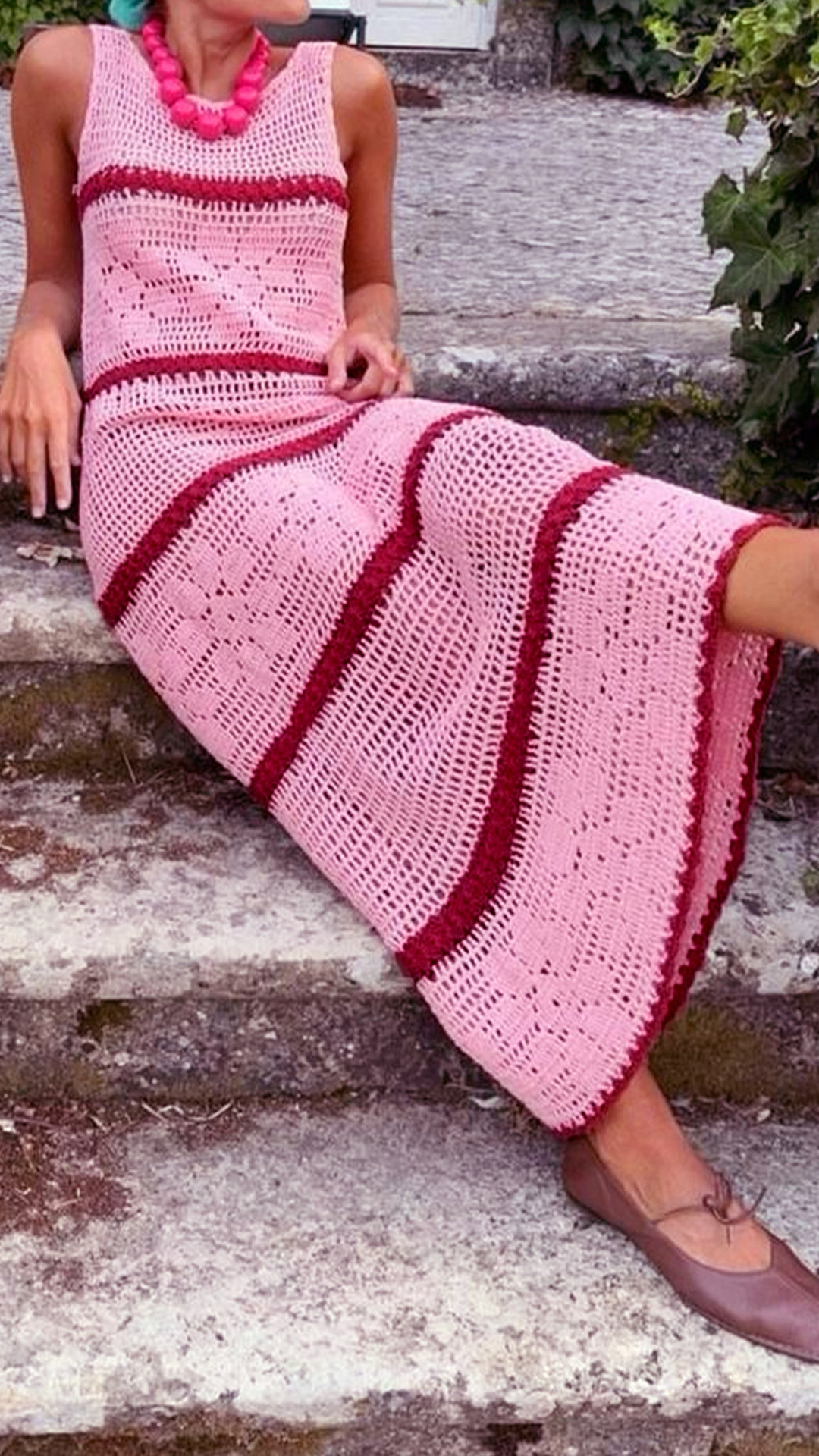 Women's Pink Color-Block Knit Sleeveless Dress - Nordfashionstorm - Women's Clothing, Fashion for You - Nordfashionstorm.com