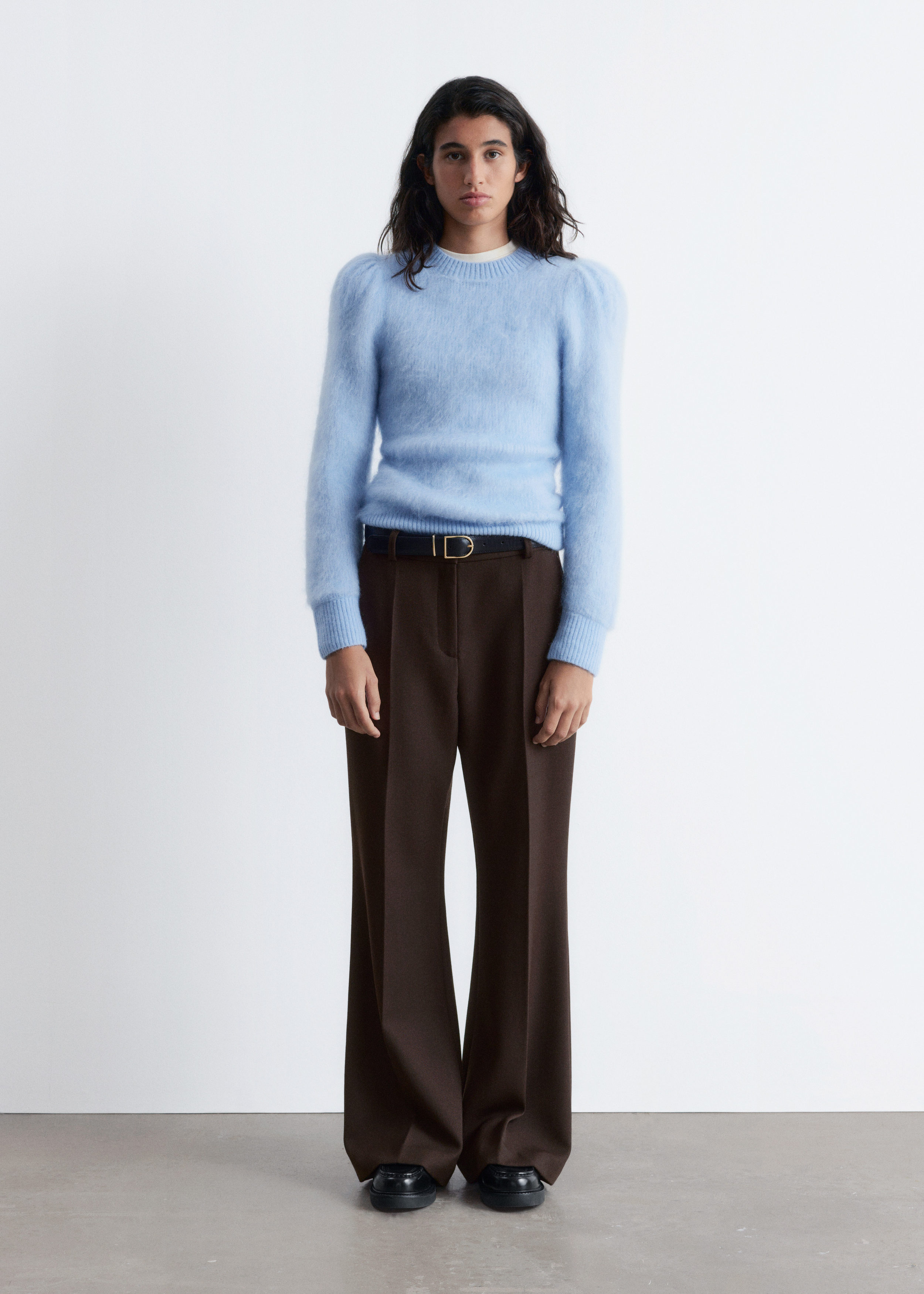 & Other Stories FLARED PRESS-CREASE WOOL TROUSERS