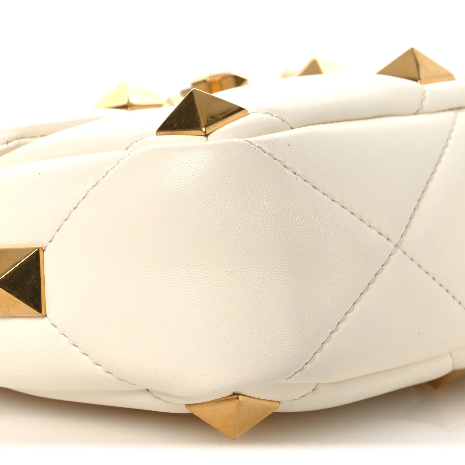 Nappa Medium Roman Stud Shoulder Bag Ivory - Top Club