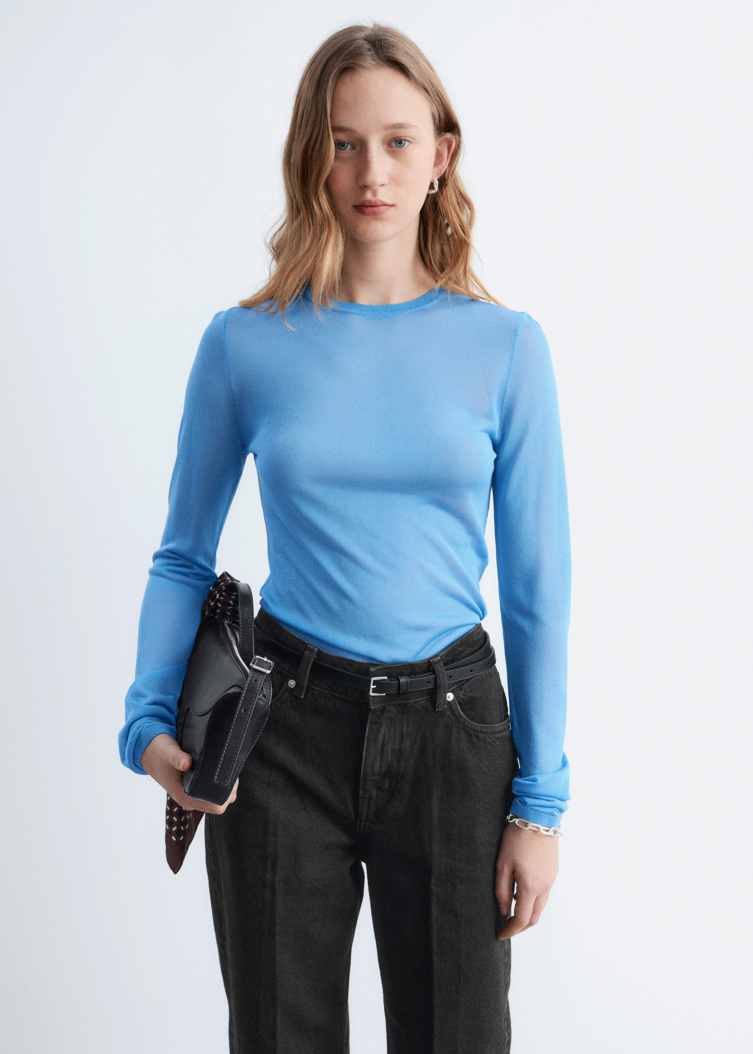 & Other Stories FINE-KNIT SHEER TOP