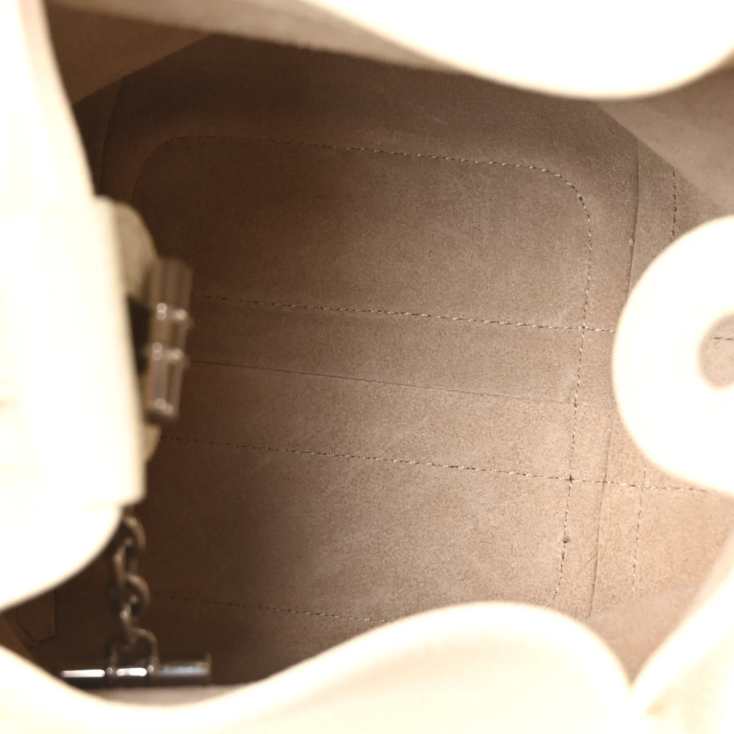 Grained Calfskin Micro Bale Bag Whisper White - Top Club