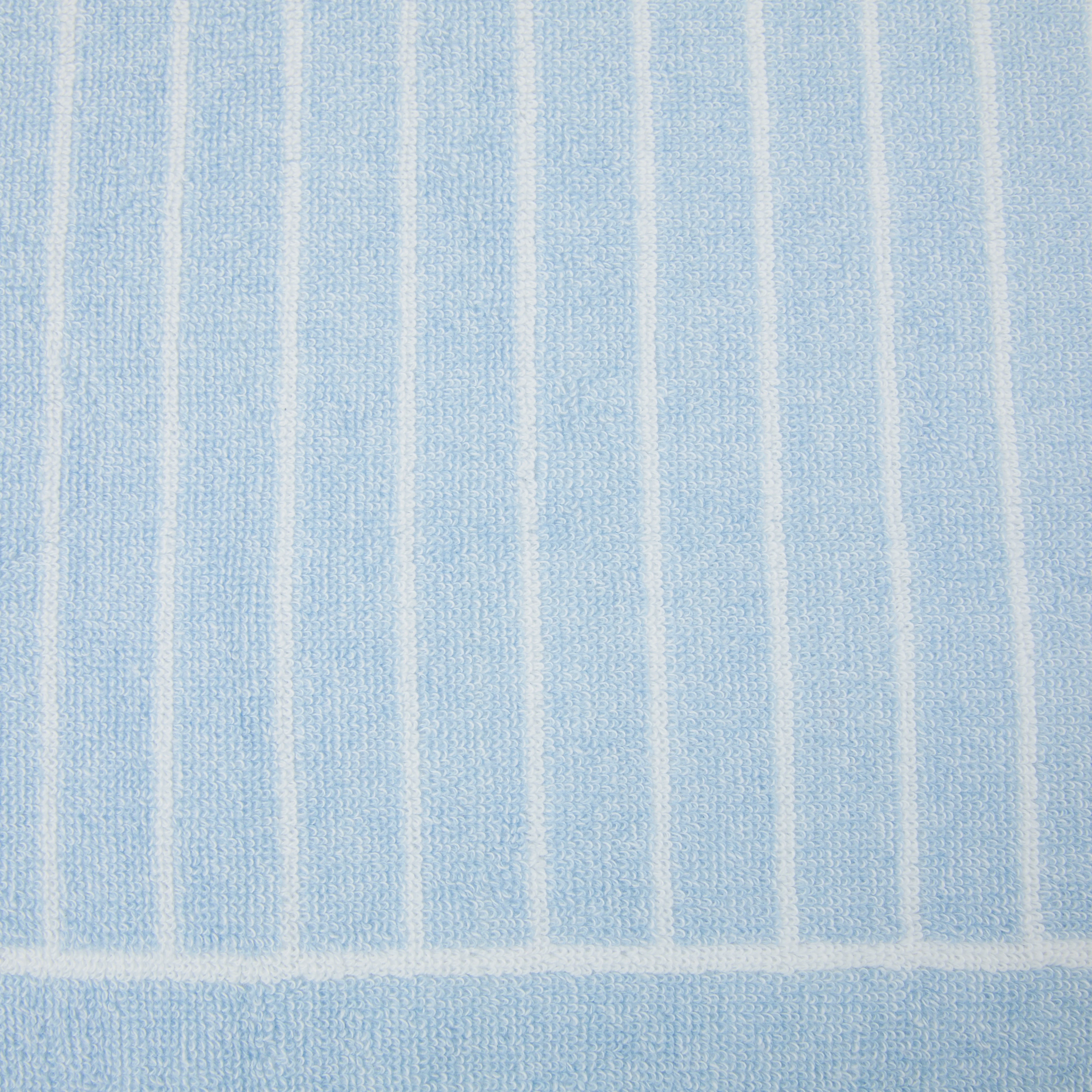 Asciugamano Con Ospite In Spugna Gessato 40X55+60X100 Azzurro Carrara