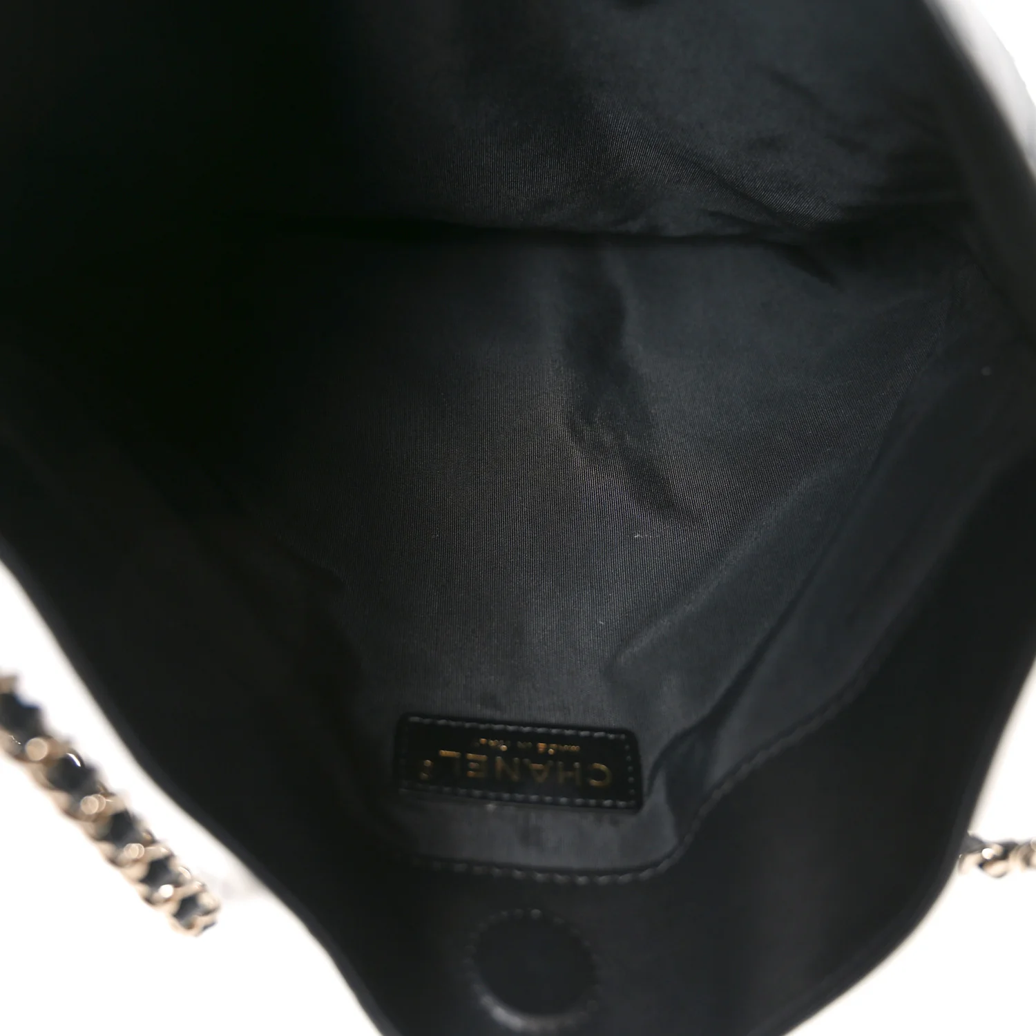 Calfskin Quilted Chain Flat Tote Black - Top Club