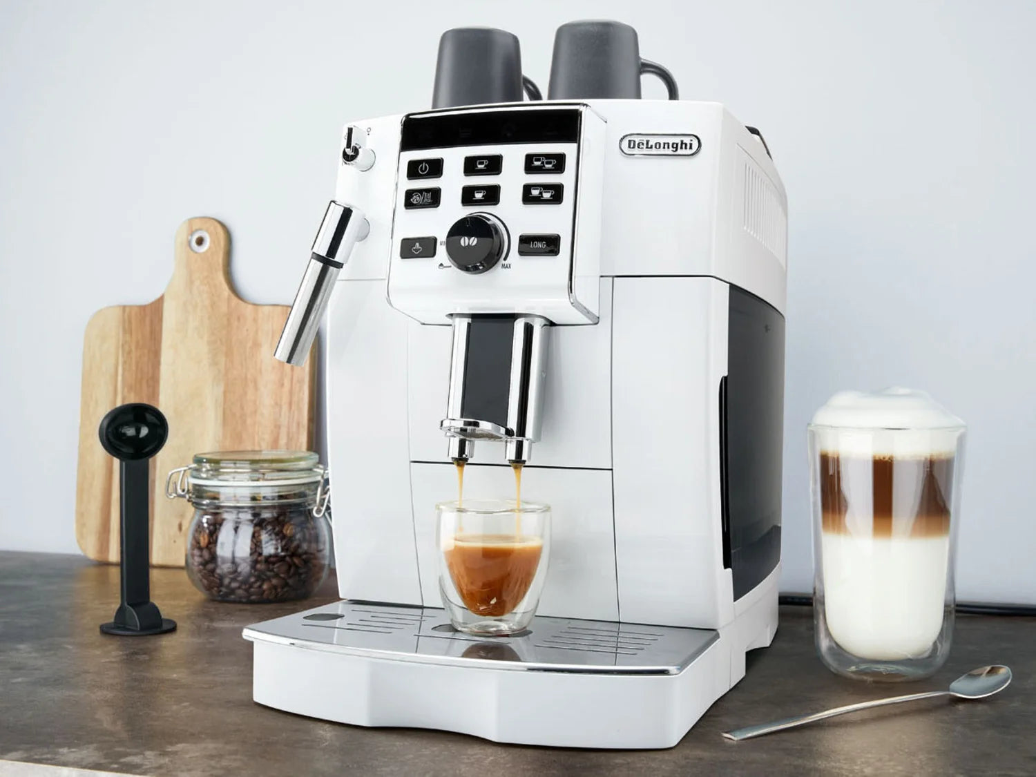 Delonghi coffee machine ECAM13.123.W, super compact, white