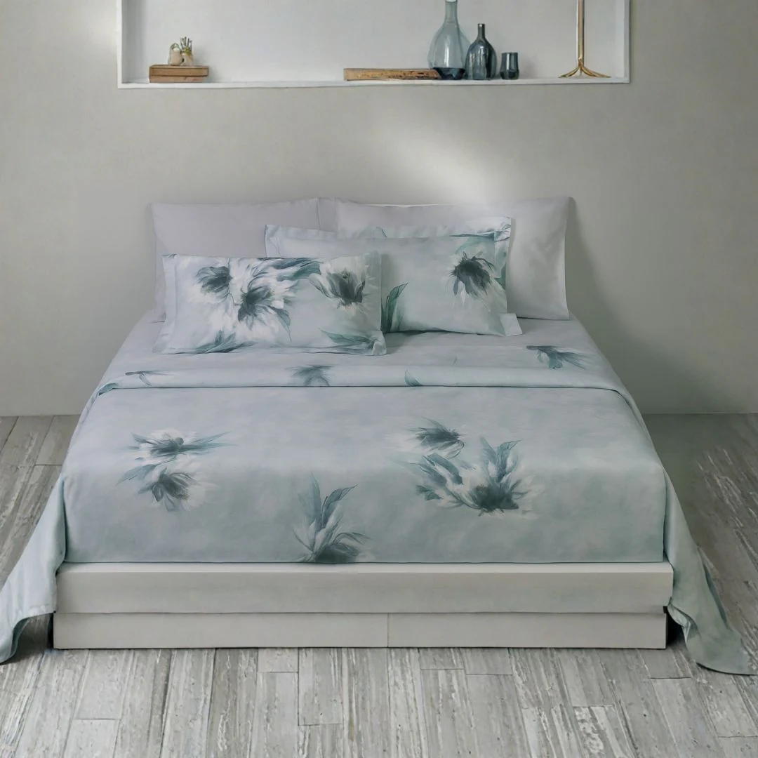 Copripiumino Con Federe In Percalle Lago-D'Argento Matrimoniale