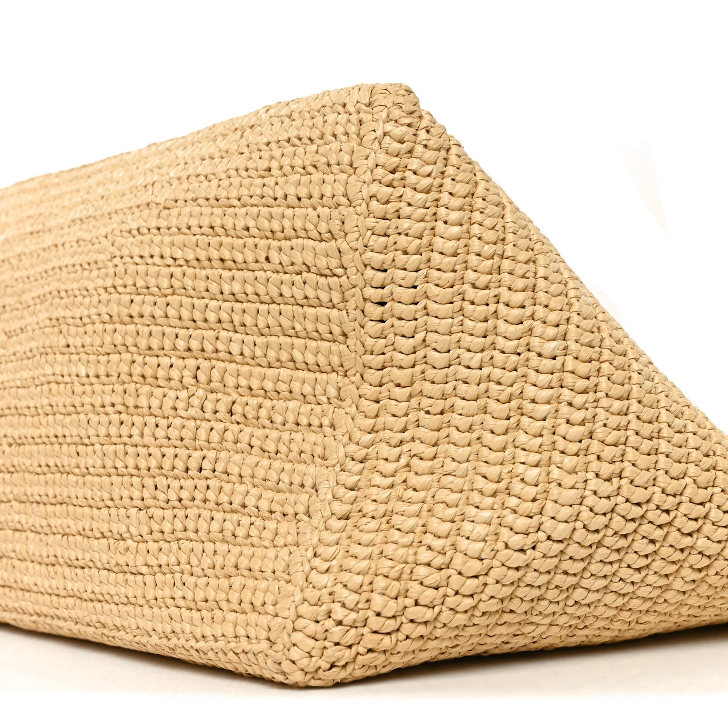 Raffia Logo Tote Naturel - Top Club