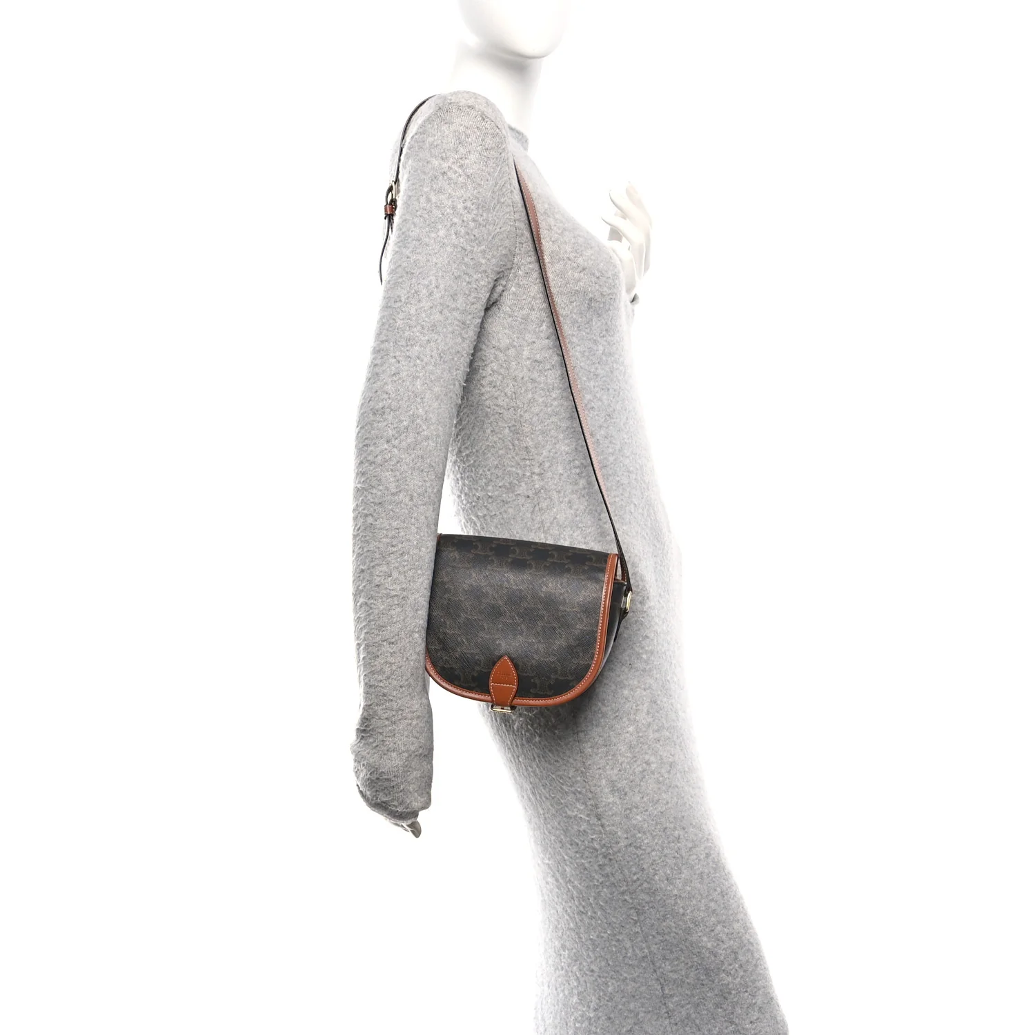 Triomphe Canvas Medium Folco Bag Tan