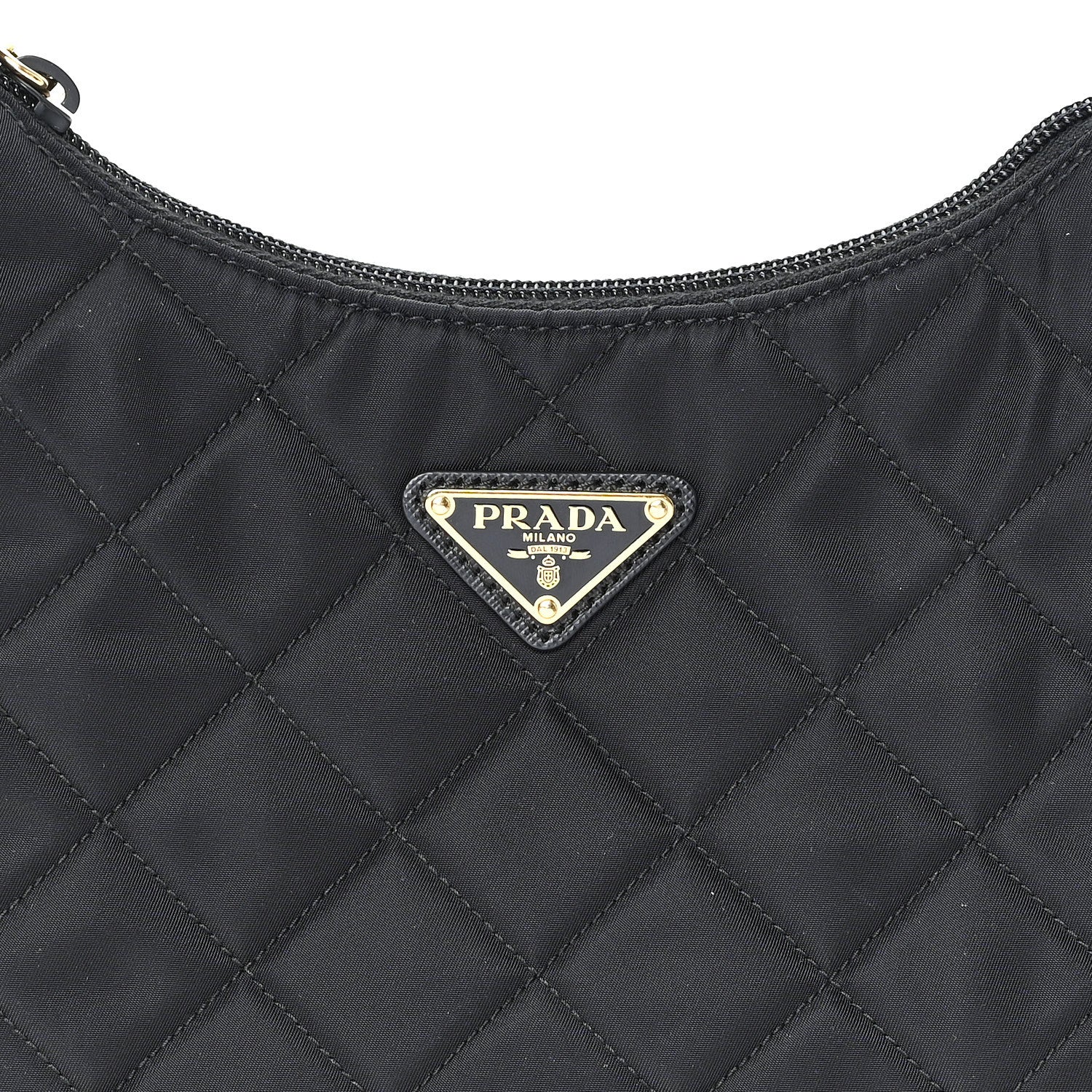 Tessuto Nylon Stitched Shoulder Bag Black - Top Club