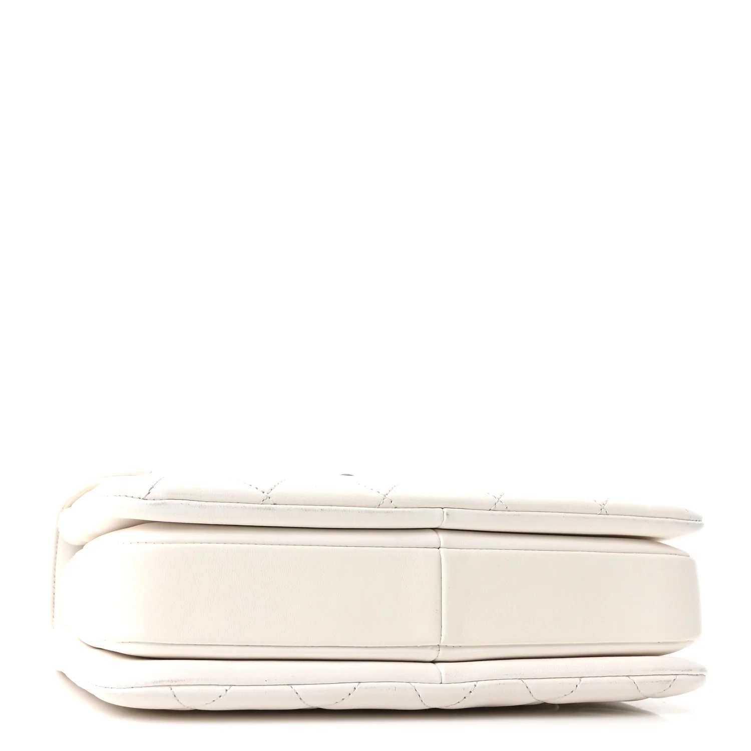 Lambskin Quilted Small Trendy CC Dual Handle Flap Bag White - Top Club