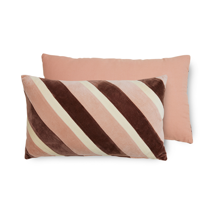 Sierkussen Striped velvet Rose 60x35 cm