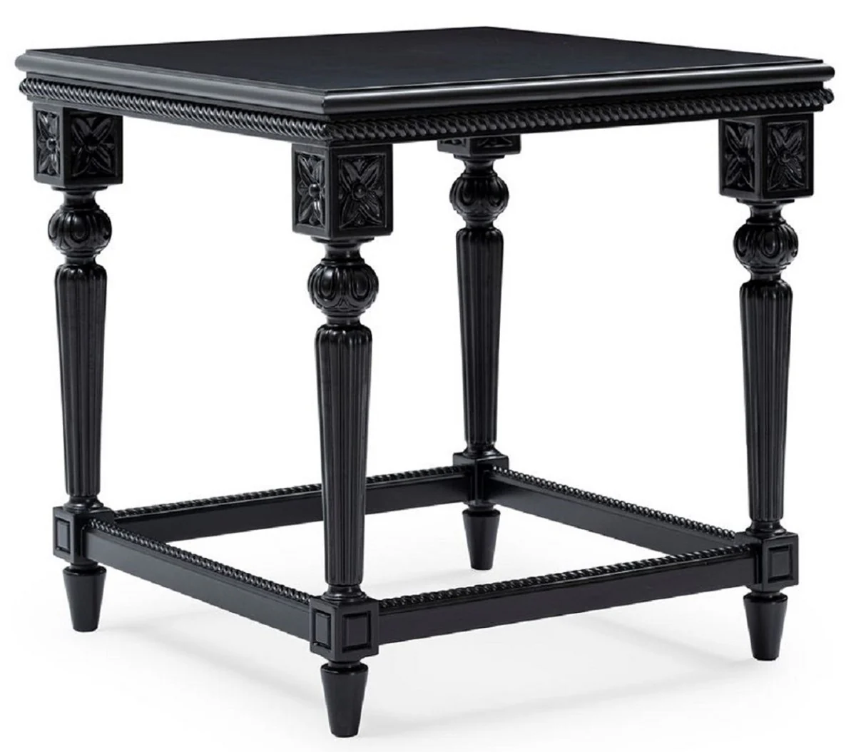 Luxury Baroque Living Room Set Silver / Black - 2 Sofas & 2 Armchairs & 1 Coffee Table & 2 Side Tables - Handcrafted Living Room Furniture in Baroque Style - Noble & Magnificent