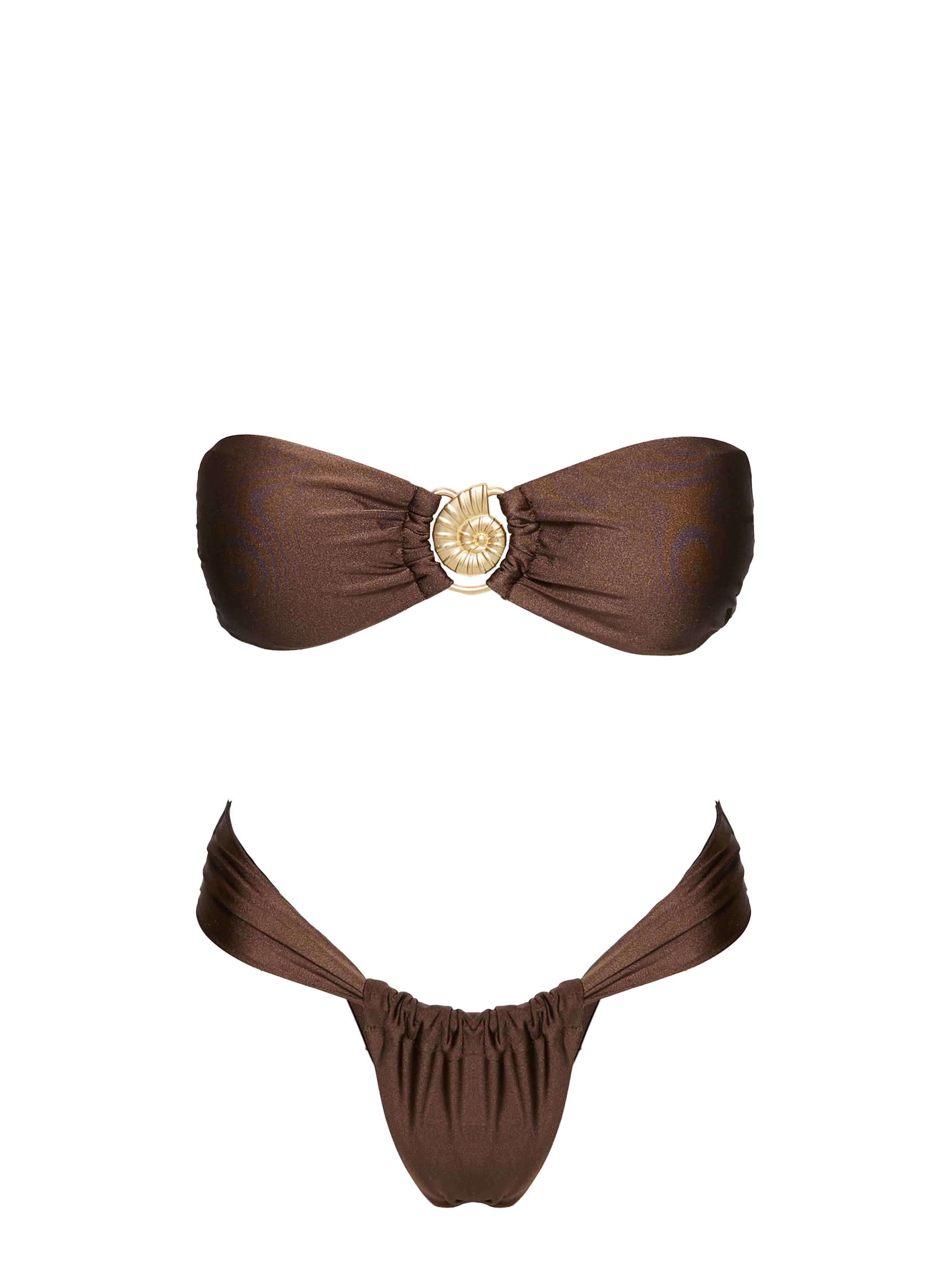 Elaila Bandeau Bikini Top Brown