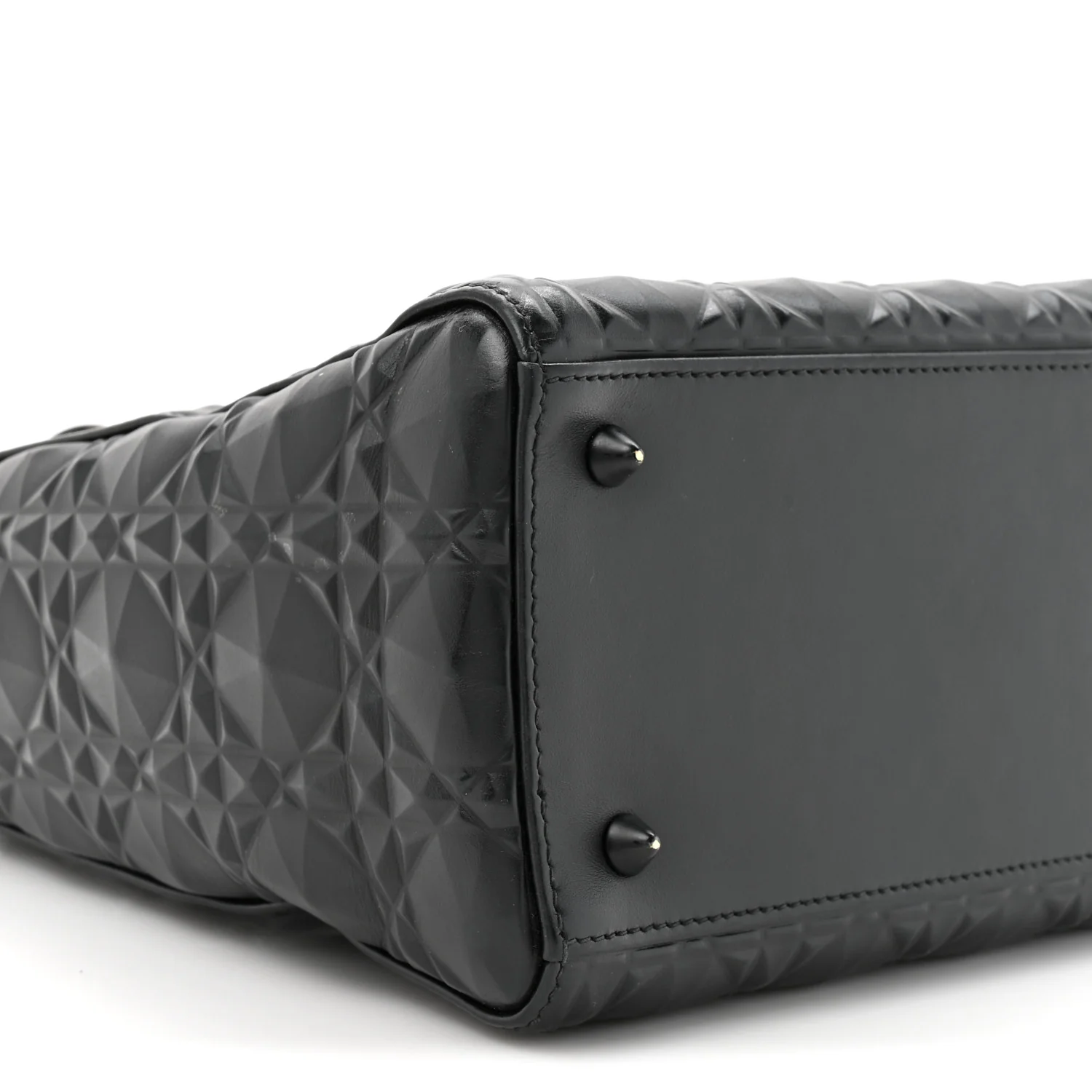 Calfskin Cannage Diamond Cannage Medium Lady Dior Black - Top Club