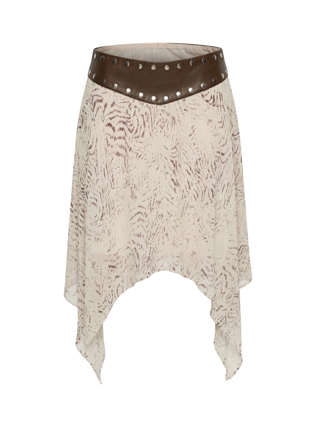 Dark Mirage Asymmetrical Midi Skirt Multi