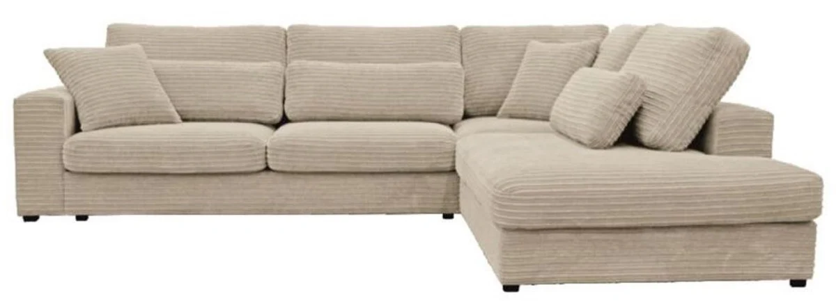 Luxury corner sofa 320 x 256 x H. 90 cm - Various colors - Modern living room corduroy sofa with cushions - Modern living room furniture