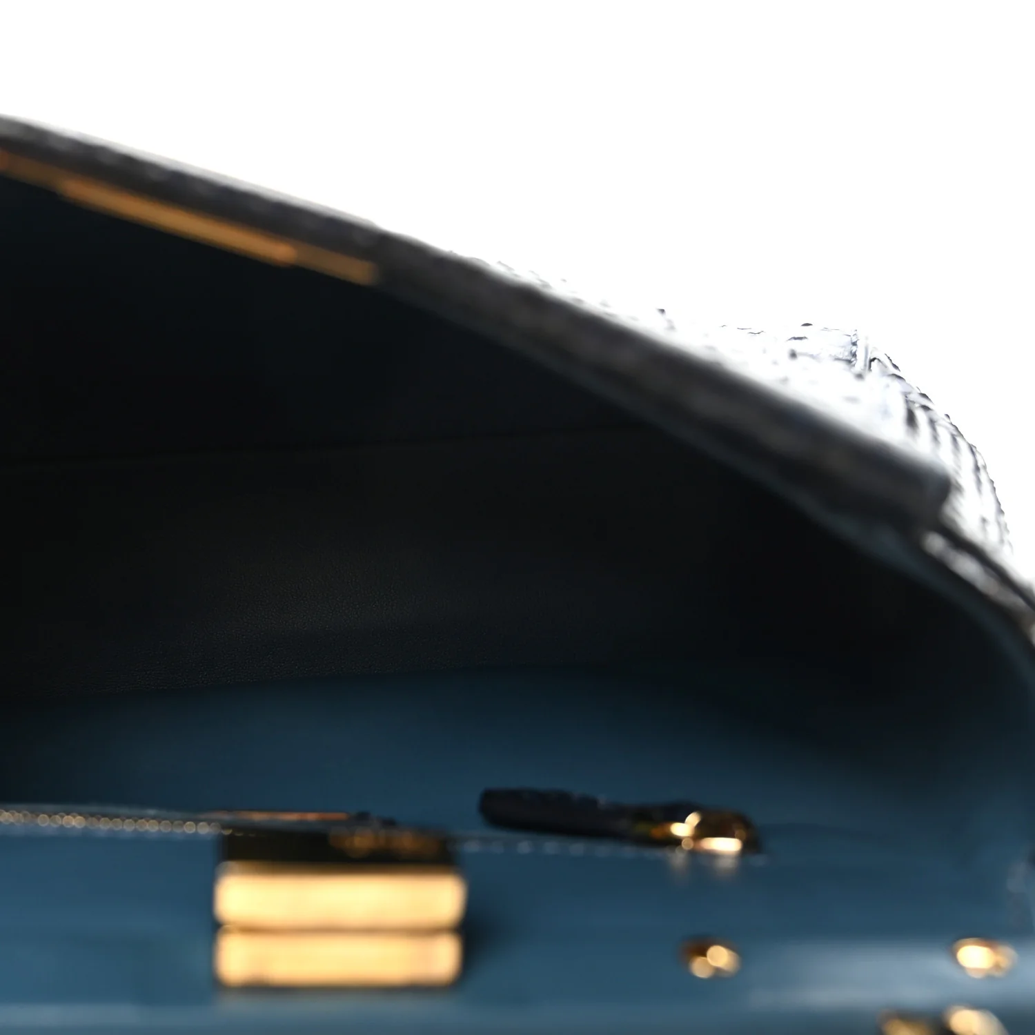 Python Shiny Nappa Mini Peekaboo Iconic Satchel Blue Jeans - Top Club