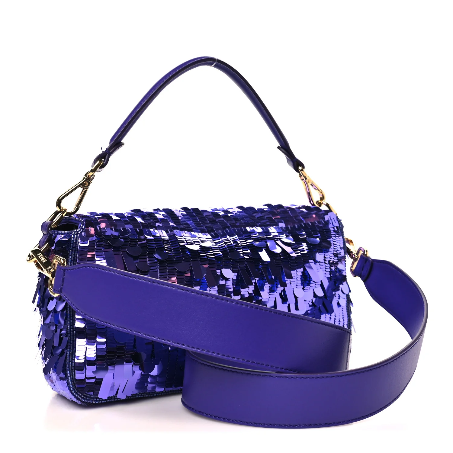 Sequin Paillettes Shiny Nappa Sex and the City Baguette Viola Purple Rain