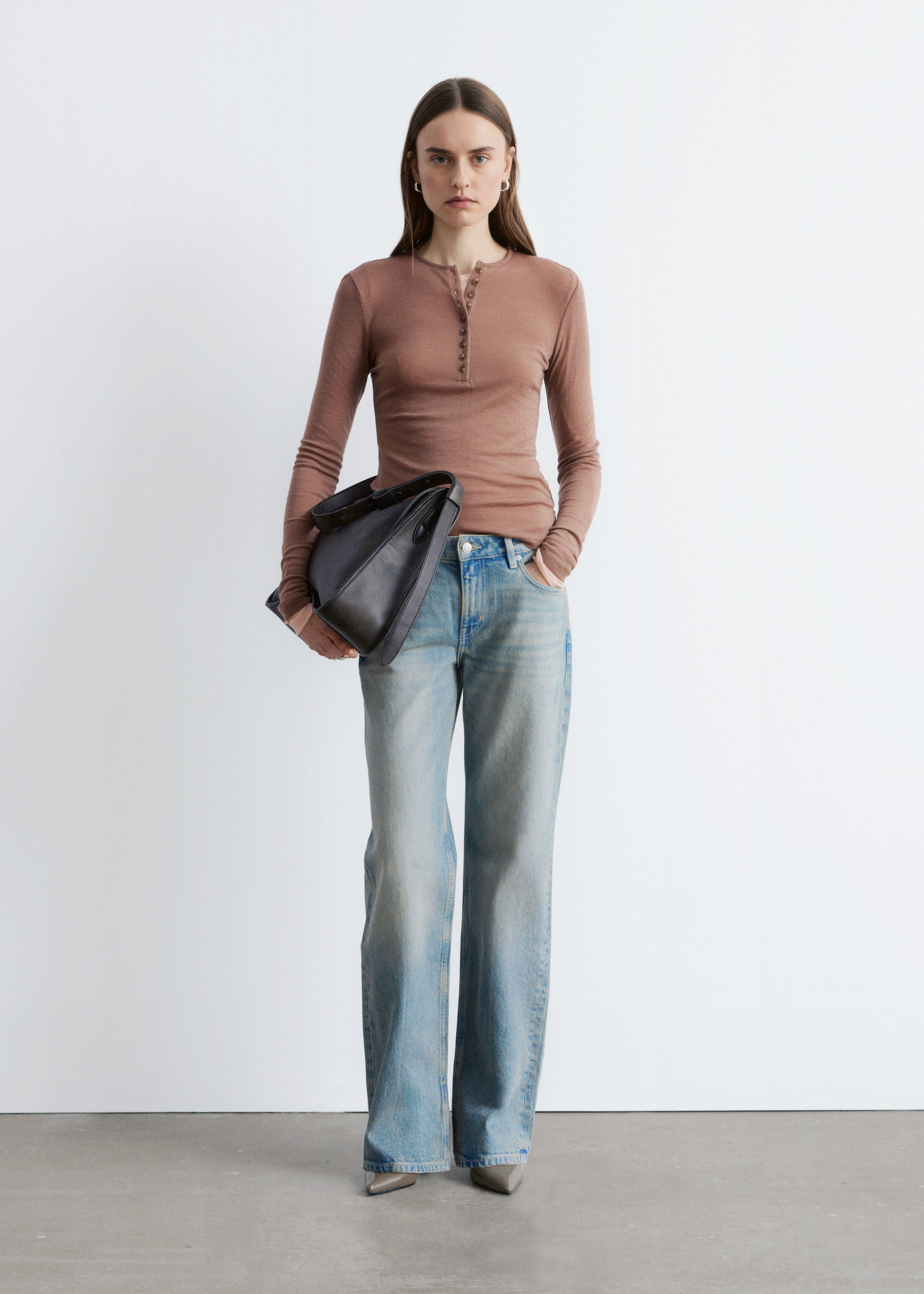 & Other Stories HALF-PLACKET WOOL TOP