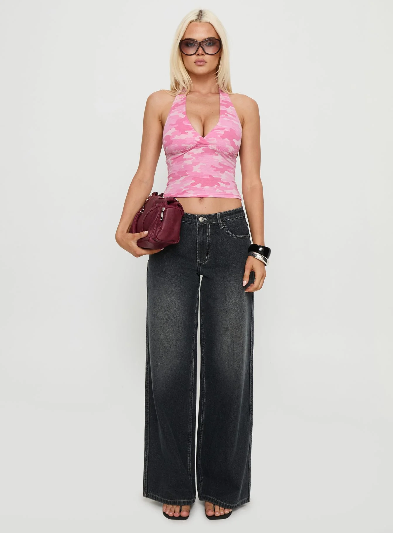 Whimsy Halter Top Pink Camo