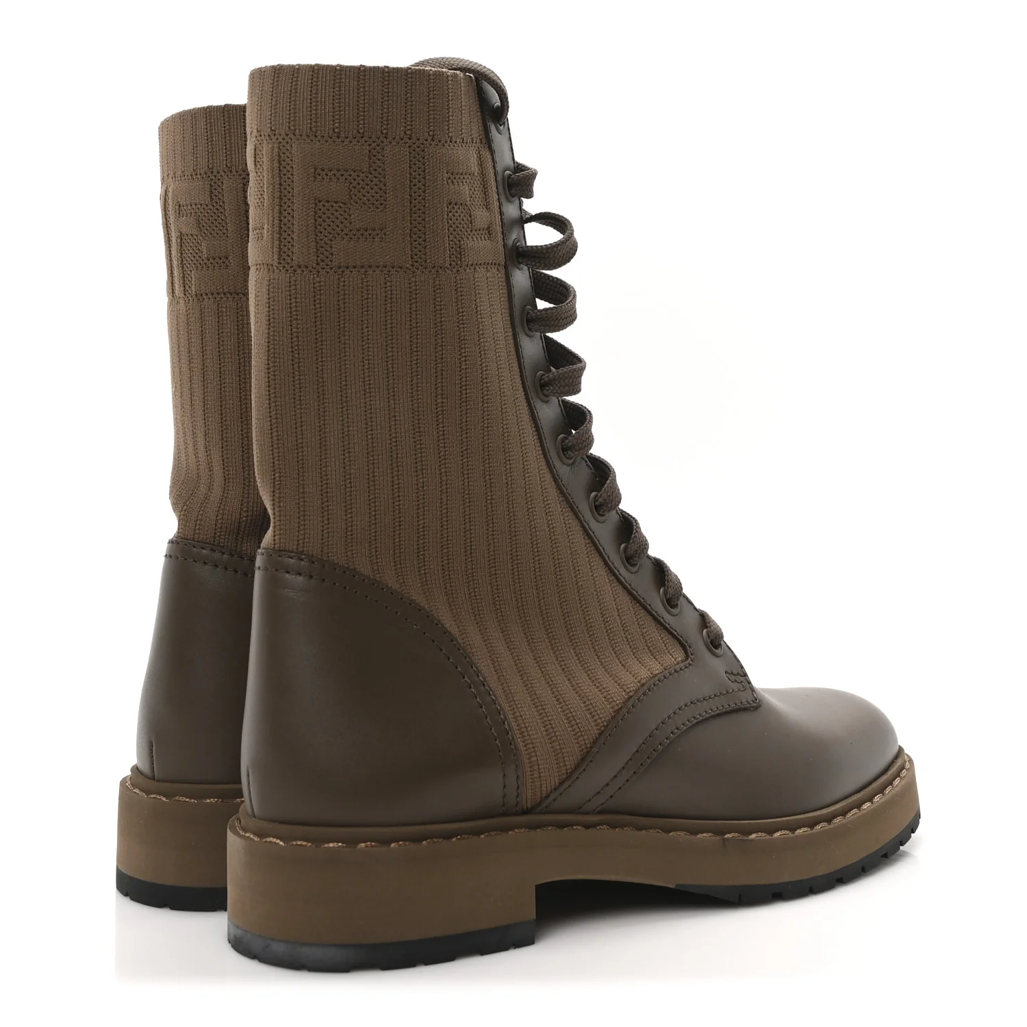 Vitello Stretch Fabric FF Rockoko Biker Boots 37 Maya Chocolate - Top Club