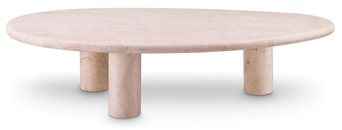Luxury coffee table beige 148 x 77 x H. 35.5 cm - Travertine natural stone living room table - Living room furniture - Travertine furniture - Luxury furniture - Luxury furnishings