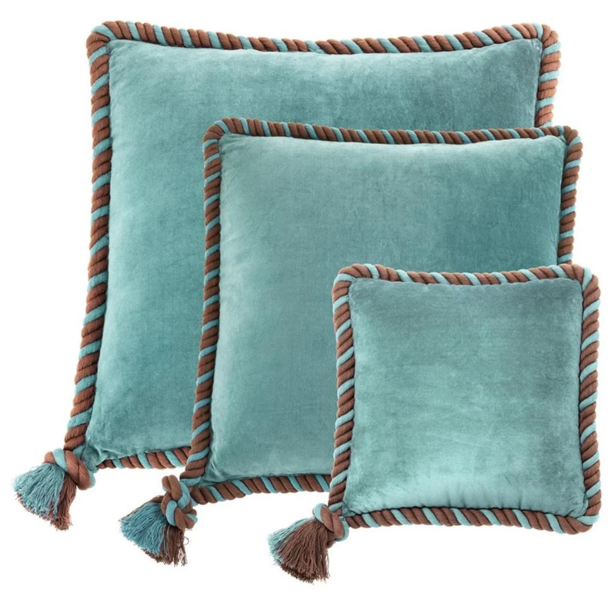 Decorative cushions set of 3 aqua blue - luxury living room / hotel collection