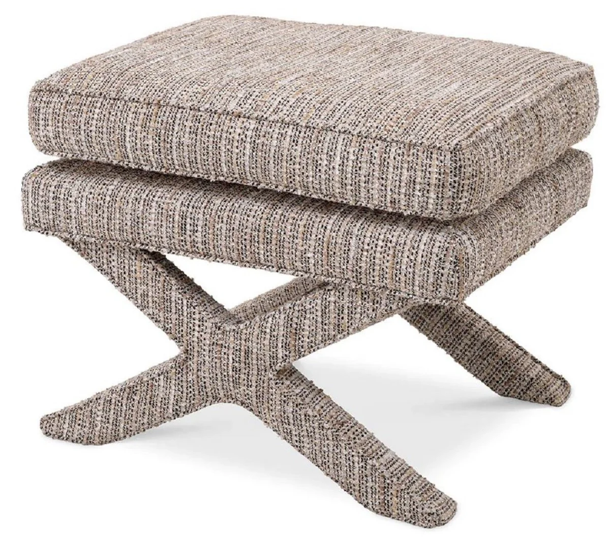 Luxury stool beige - rectangular stool - cross stool - luxury furniture