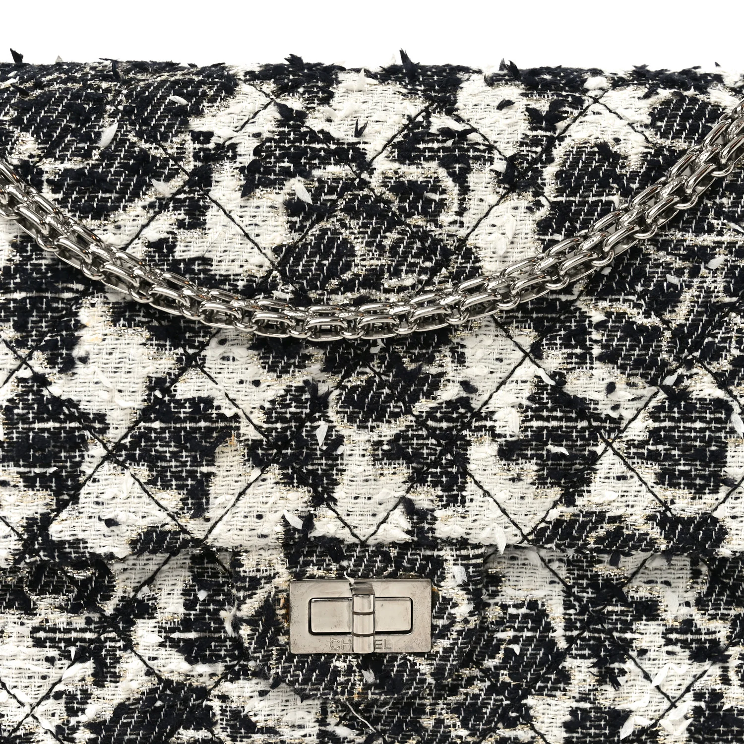 Tweed Camellia Quilted 2.55 Reissue 226 Flap Ecru - Top Club