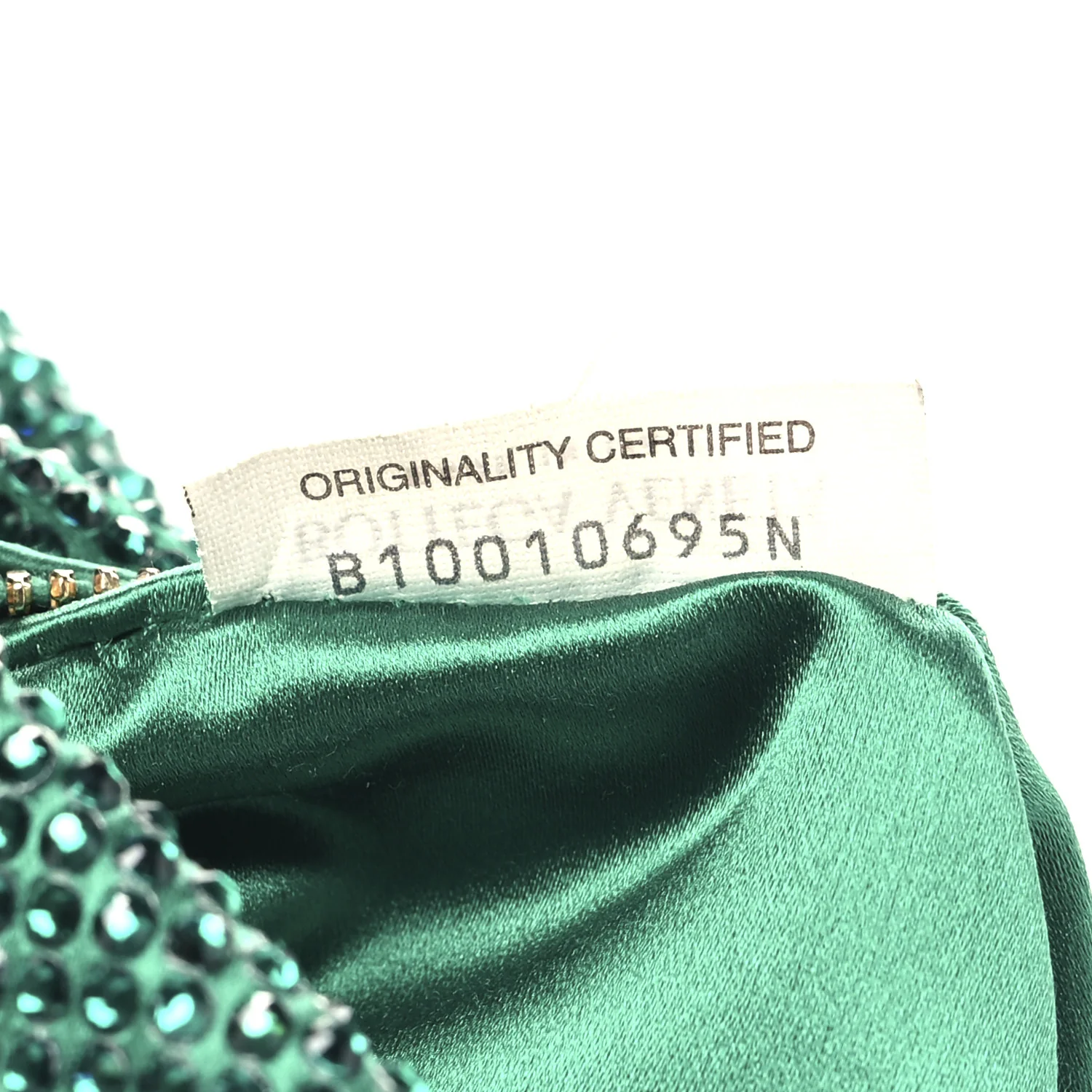 Crystal Embellished Satin Mini Hotfix Jodie Emerald - Top Club