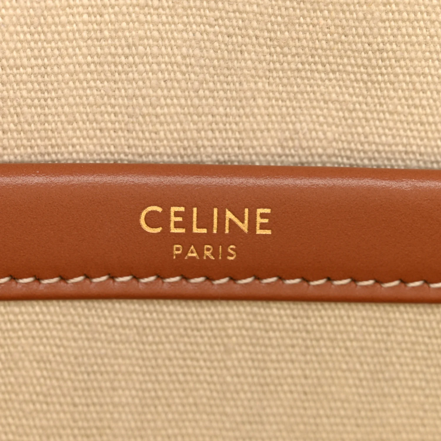 Canvas Calfskin Triomphe Print Small Cabas Thais White - Top Club