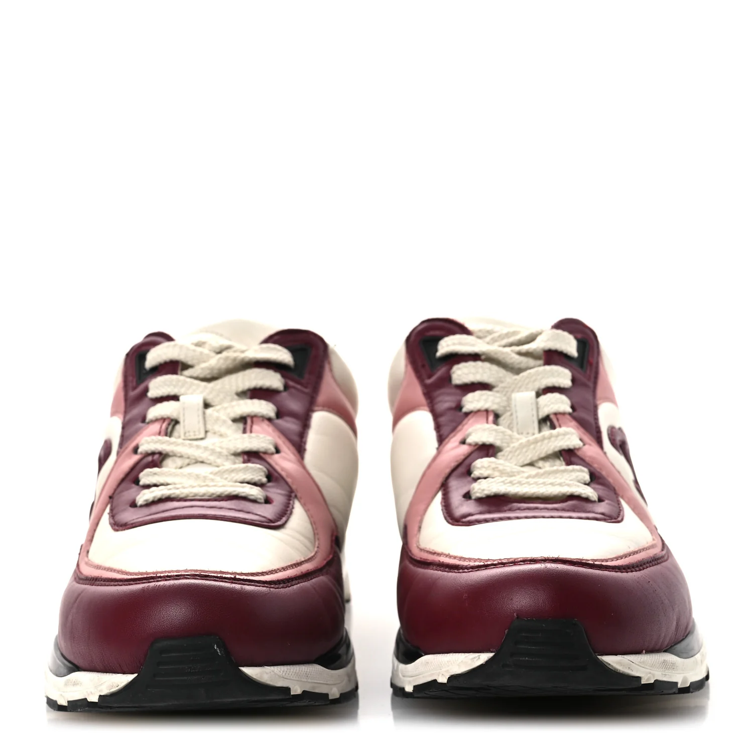 Calfskin CC Sneakers 38.5 Light Burgundy White Pink - Top Club