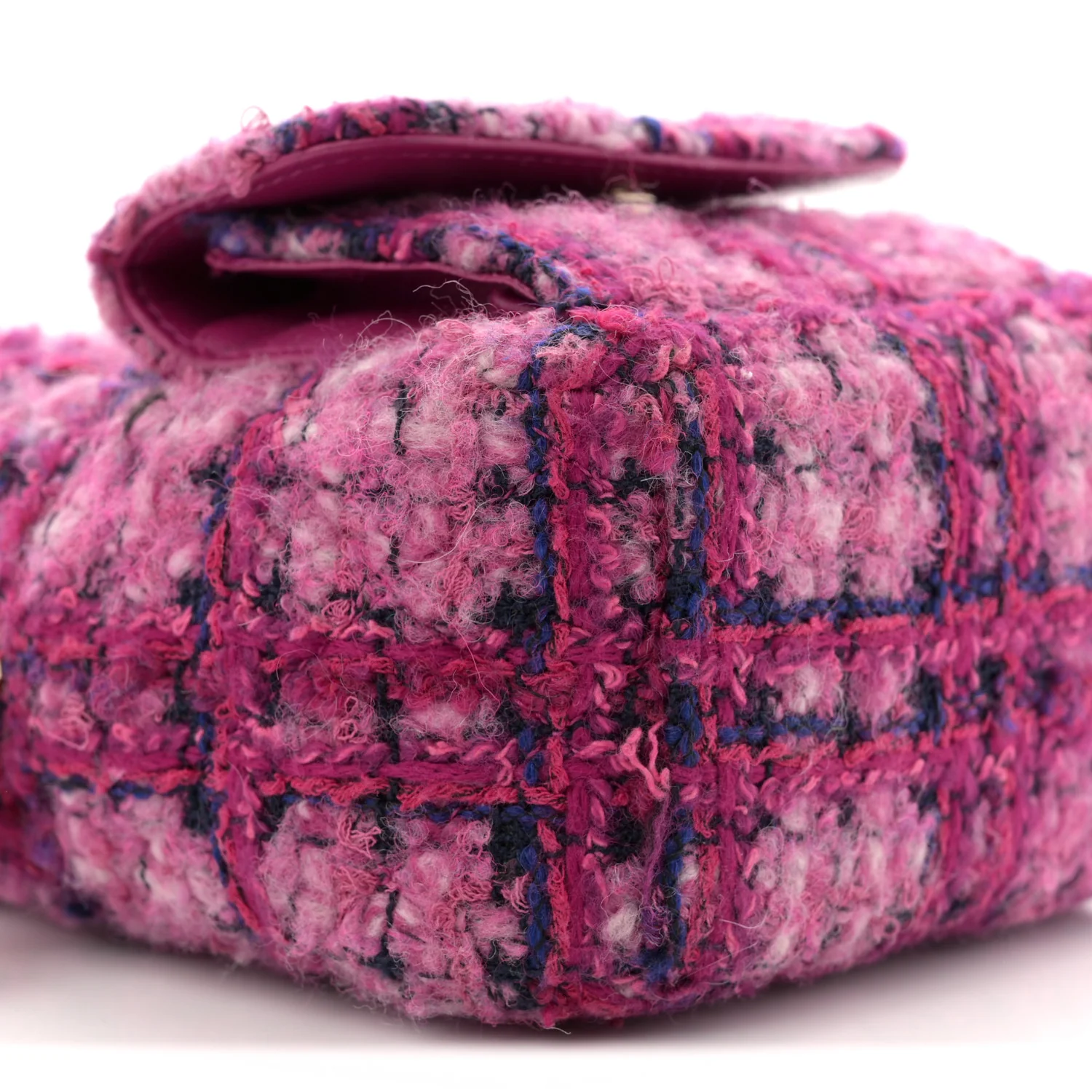 Tweed Quilted CC Mini Classic Backpack Fuchsia Navy - Top Club