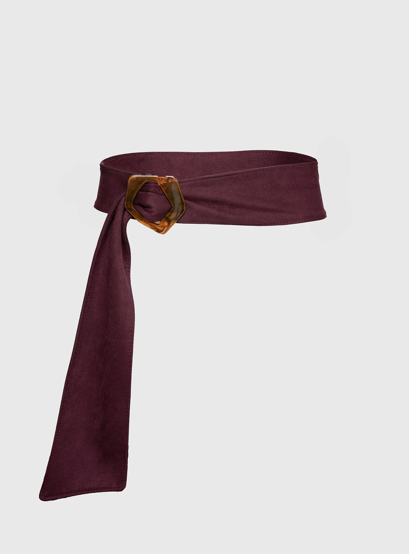 Wrylie Faux Suede Belt Plum