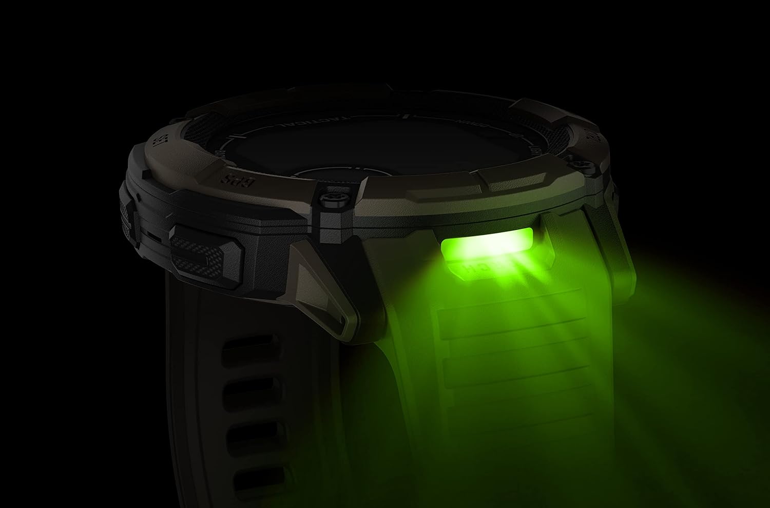 Instinct 2X Solar - Tactical, Smartwatch, 50mm, Ricarica solare, Autonomia infinita, Torcia LED, Calcolatore balistico, Kill Switch, Visore notturno, GPS, Cardio, SpO2, Pay (Coyote Tan)