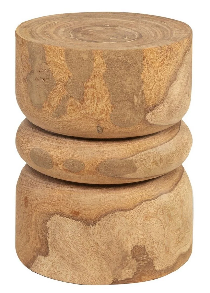 Luxury solid wood side table / stool natural color Ø 33.5 x H. 46 cm - luxury furniture