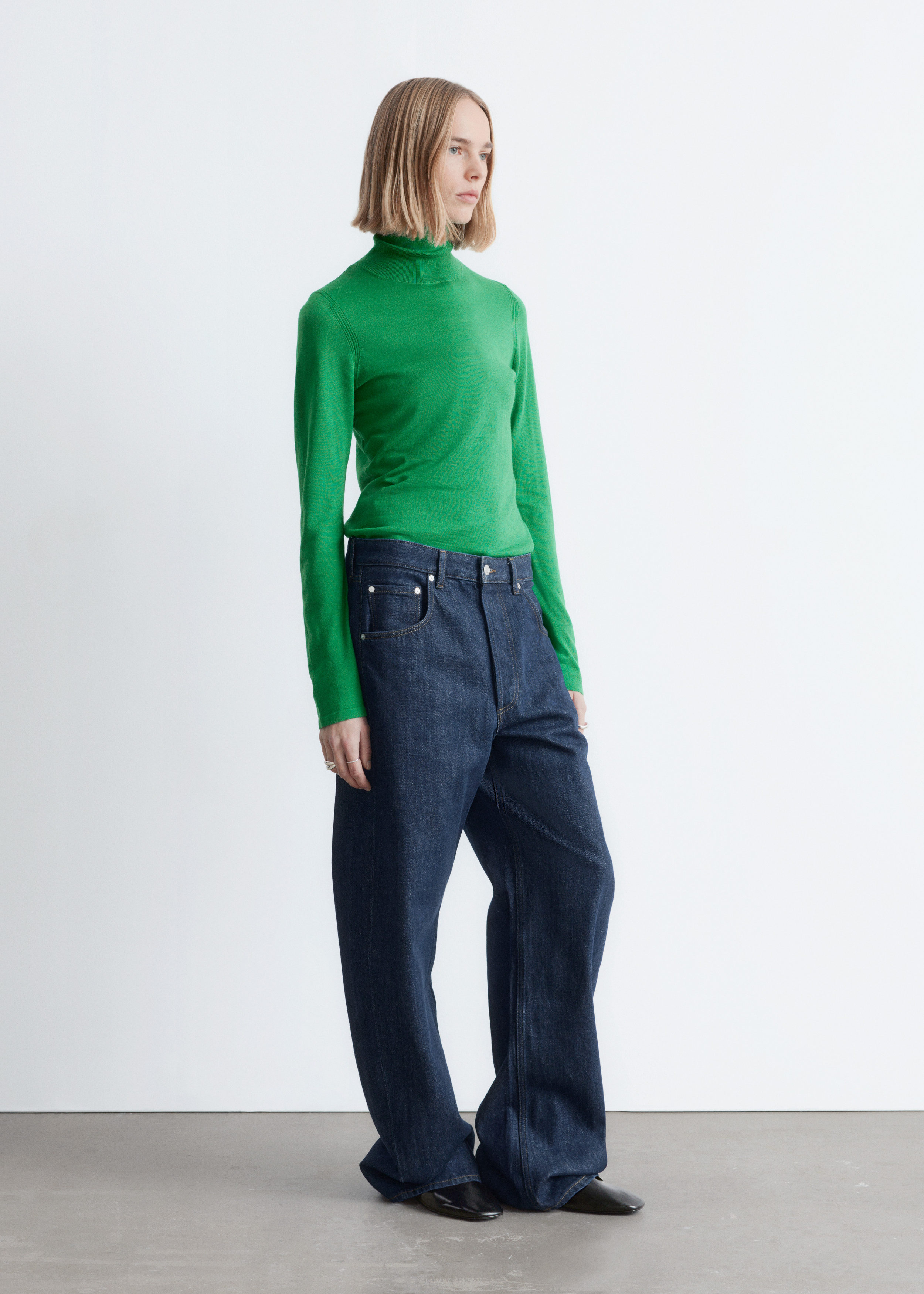 & Other Stories MERINO WOOL POLO NECK TOP