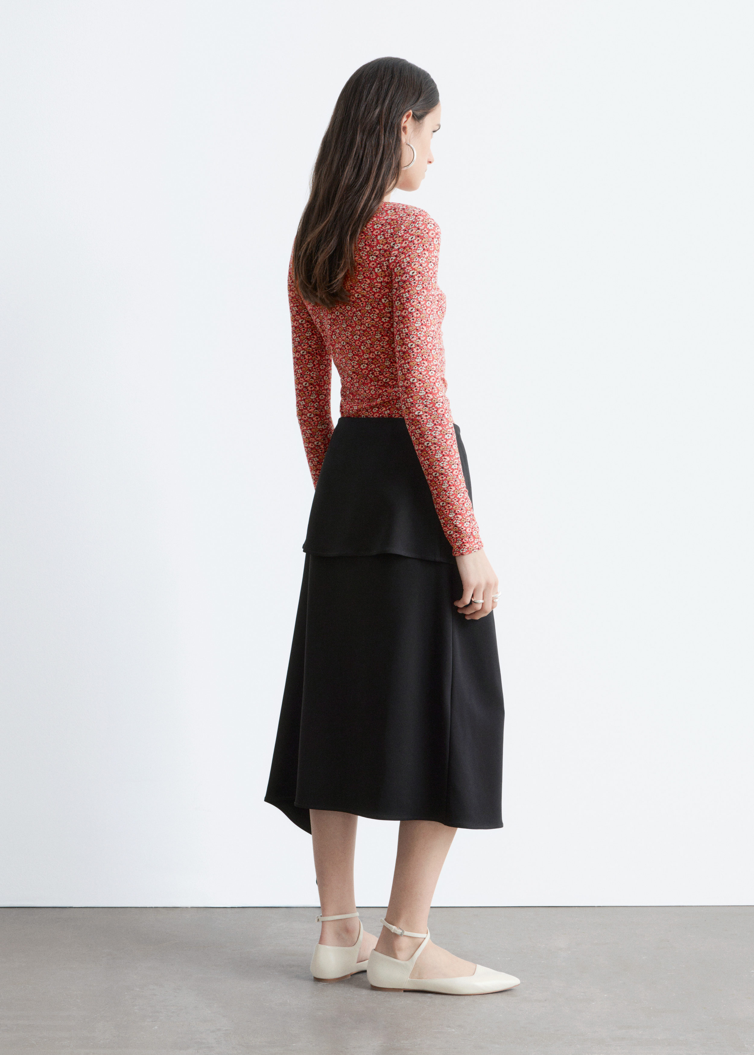 & Other Stories RUCHED FLORAL TOP