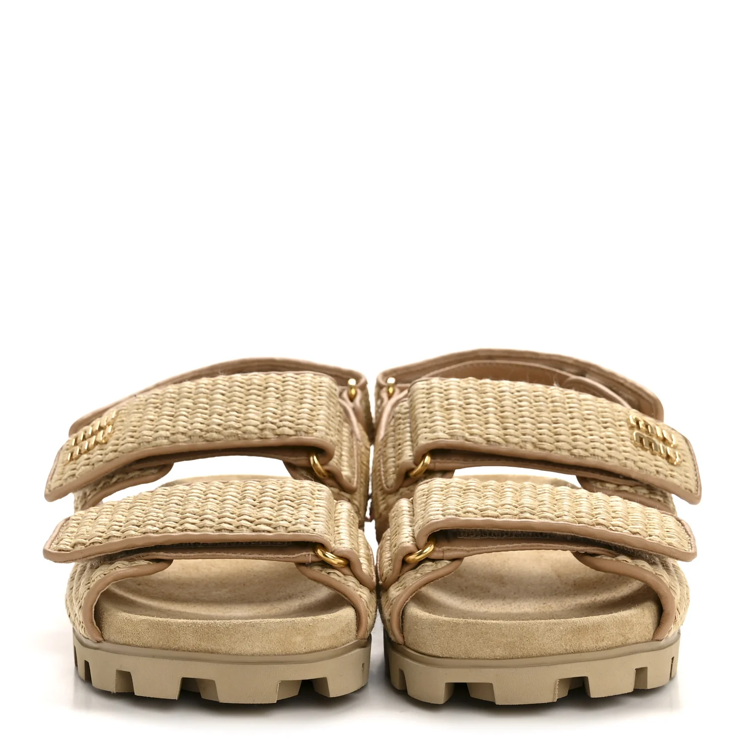 Raffia Sporty Sandals 38 Naturale - Top Club