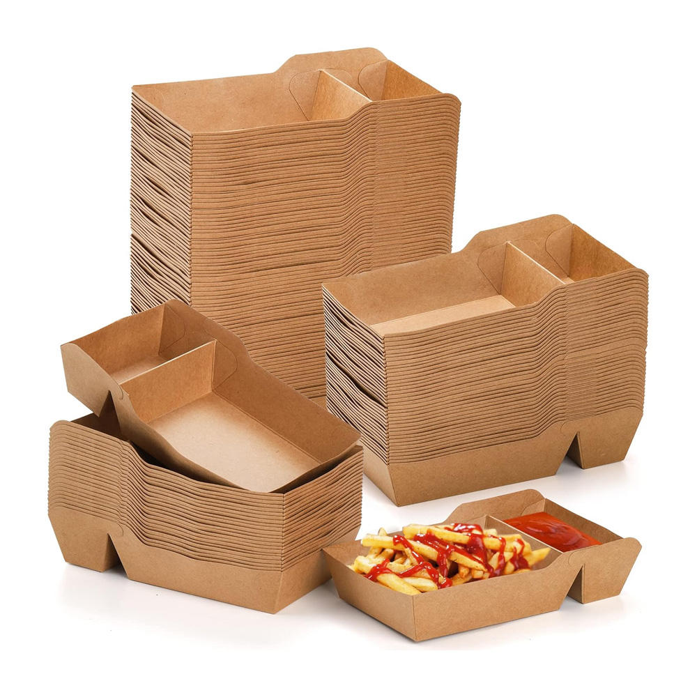 Kraft Paper Divided Food Container