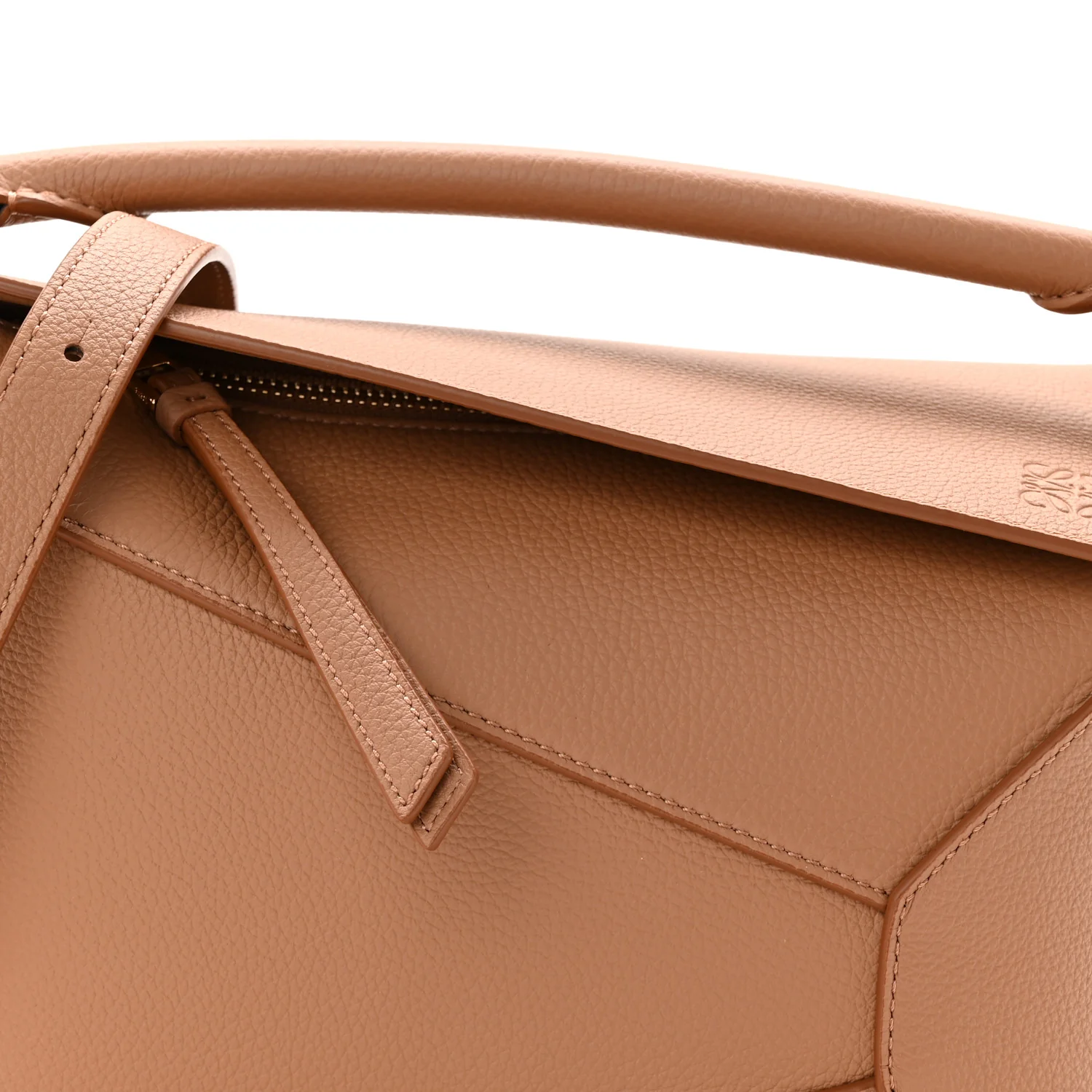 Grained Calfskin Small Puzzle Edge Bag Toffee - Top Club