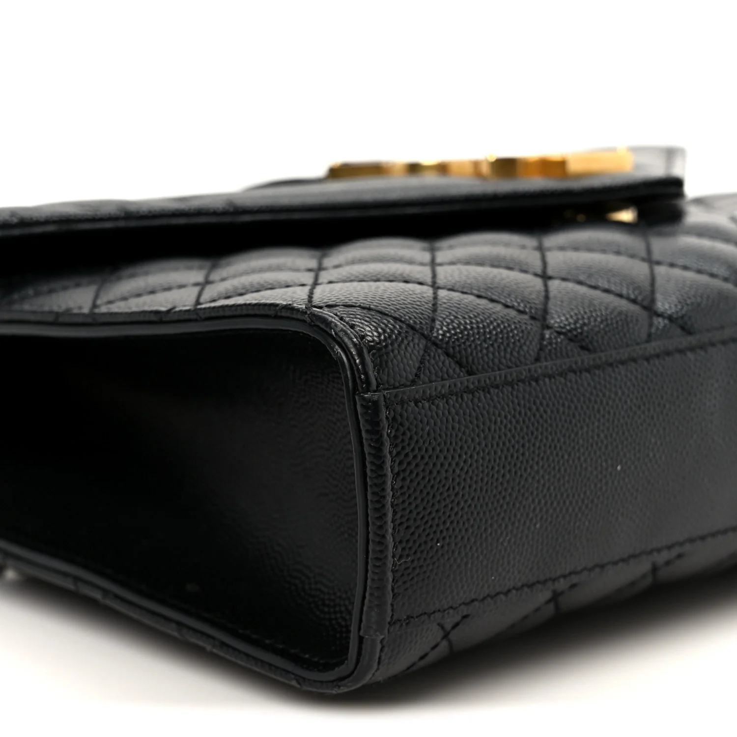 Grain De Poudre Textured Mixed Matelasse Triquilt Medium Monogram Satchel Black - Top Club