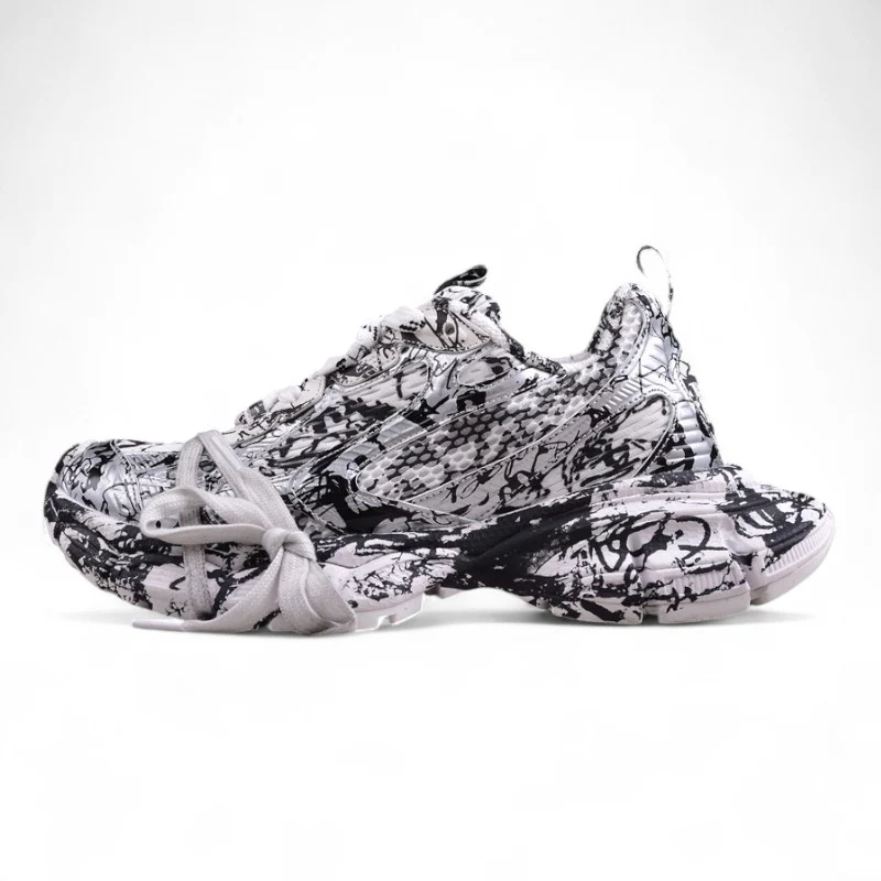 Balenciaga 3XL Extreme Graffiti Sneaker in White/Black - Sneaker Replica Workshop