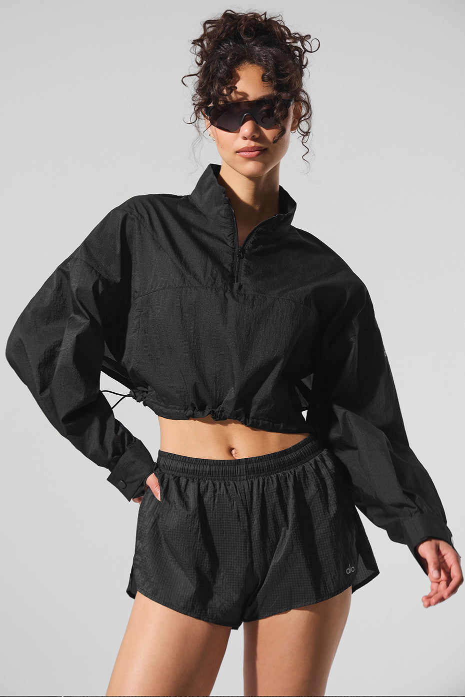 COACH Cropped 1/4 Zip Aerial Pullover